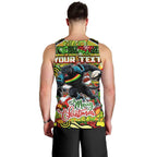 Custom Panthers Rugby Merry Christmas Men Tank Top Indigenous Australian Art