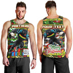 Custom Panthers Rugby Merry Christmas Men Tank Top Indigenous Australian Art