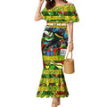 Custom Panthers Rugby Merry Christmas Mermaid Dress Indigenous Australian Art