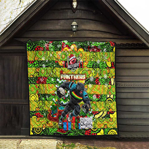 Panthers Rugby Merry Christmas Quilt Indigenous Australian Art