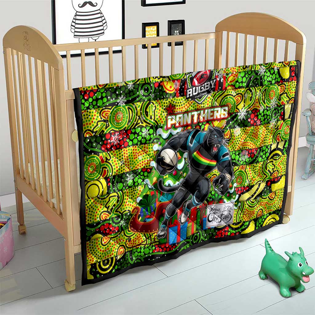 Panthers Rugby Merry Christmas Quilt Indigenous Australian Art