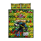 Panthers Rugby Merry Christmas Quilt Bed Set Indigenous Australian Art