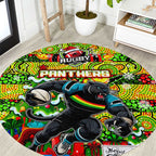 Panthers Rugby Merry Christmas Round Carpet Indigenous Australian Art