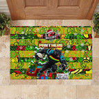Panthers Rugby Merry Christmas Rubber Doormat Indigenous Australian Art