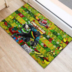 Panthers Rugby Merry Christmas Rubber Doormat Indigenous Australian Art