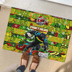 Panthers Rugby Merry Christmas Rubber Doormat Indigenous Australian Art