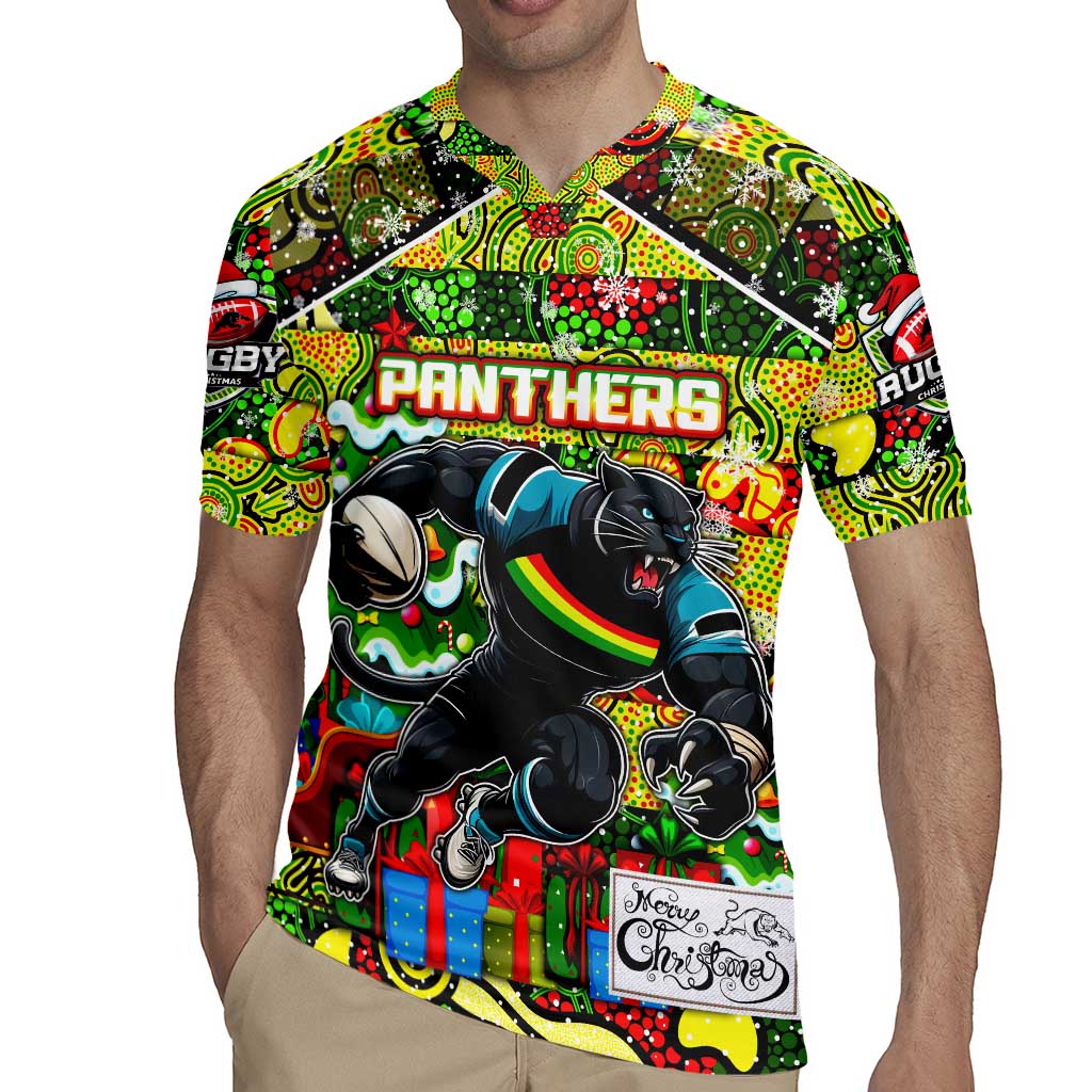 Custom Panthers Rugby Merry Christmas Rugby Jersey Indigenous Australian Art