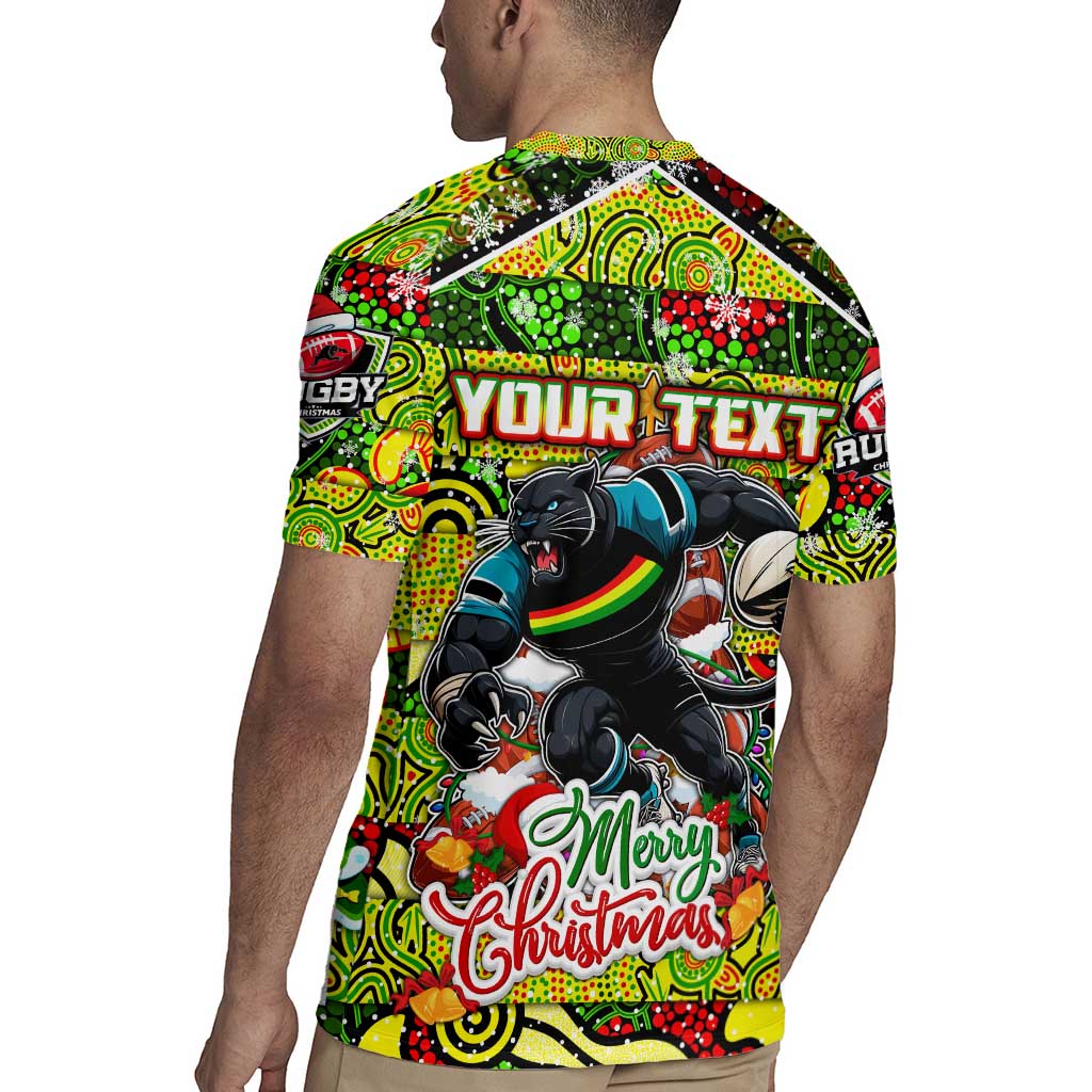 Custom Panthers Rugby Merry Christmas Rugby Jersey Indigenous Australian Art