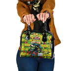 Panthers Rugby Merry Christmas Shoulder Handbag Indigenous Australian Art