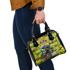 Panthers Rugby Merry Christmas Shoulder Handbag Indigenous Australian Art