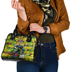 Panthers Rugby Merry Christmas Shoulder Handbag Indigenous Australian Art