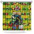 Panthers Rugby Merry Christmas Shower Curtain Indigenous Australian Art