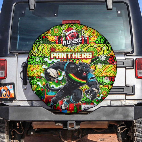Panthers Rugby Merry Christmas Spare Tire Cover Indigenous Australian Art