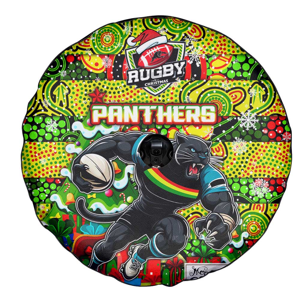Panthers Rugby Merry Christmas Spare Tire Cover Indigenous Australian Art