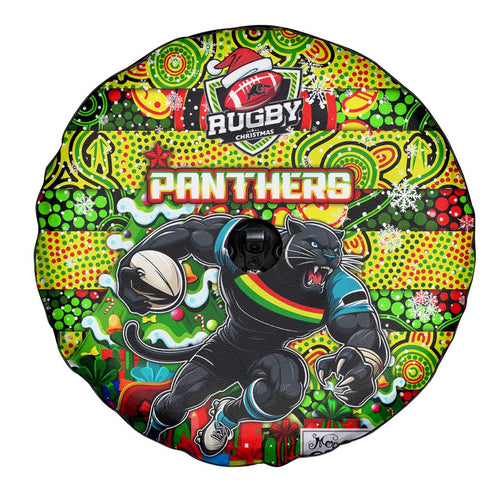 Panthers Rugby Merry Christmas Spare Tire Cover Indigenous Australian Art