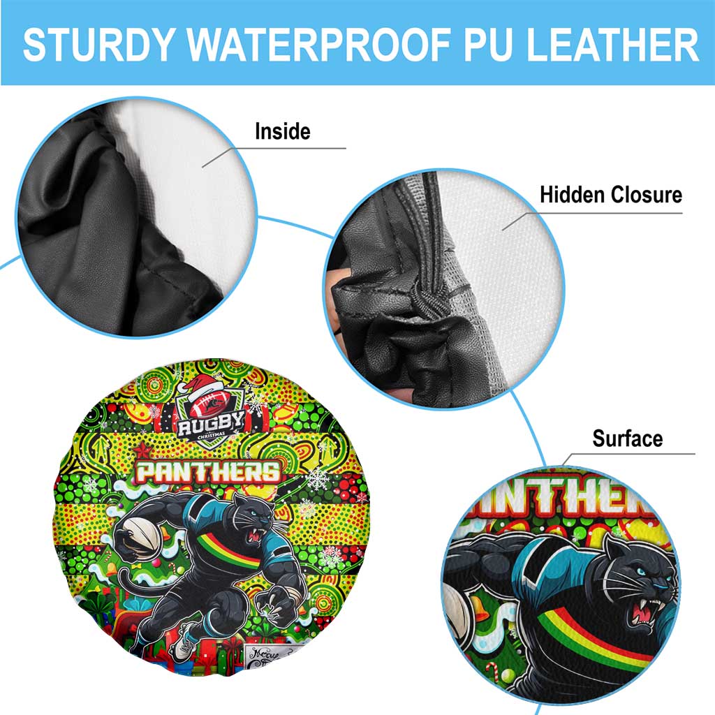 Panthers Rugby Merry Christmas Spare Tire Cover Indigenous Australian Art