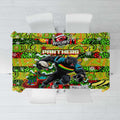 Panthers Rugby Merry Christmas Tablecloth Indigenous Australian Art