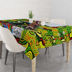 Panthers Rugby Merry Christmas Tablecloth Indigenous Australian Art