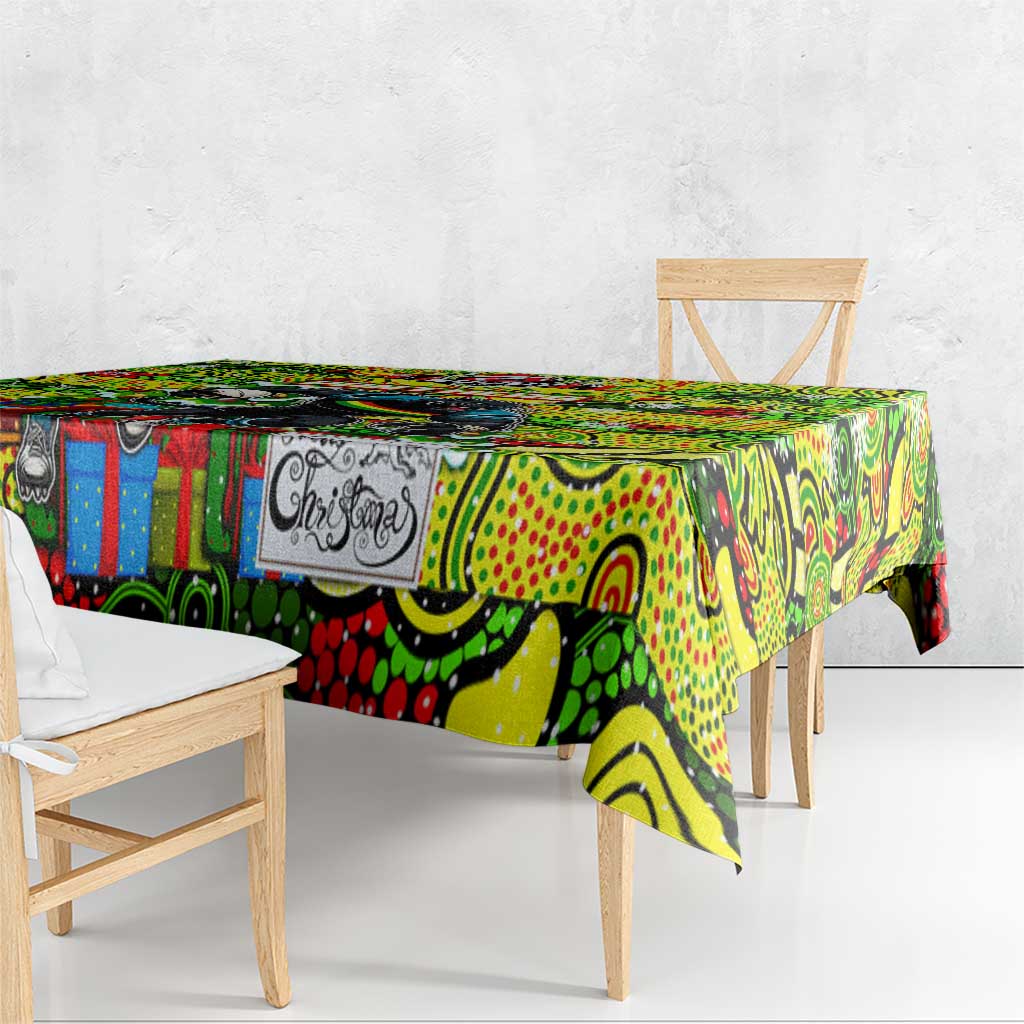 Panthers Rugby Merry Christmas Tablecloth Indigenous Australian Art
