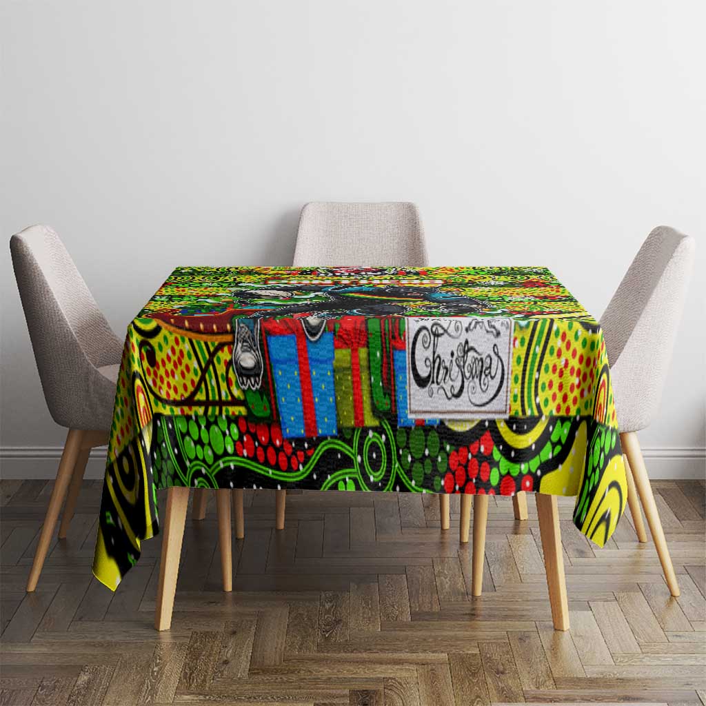 Panthers Rugby Merry Christmas Tablecloth Indigenous Australian Art