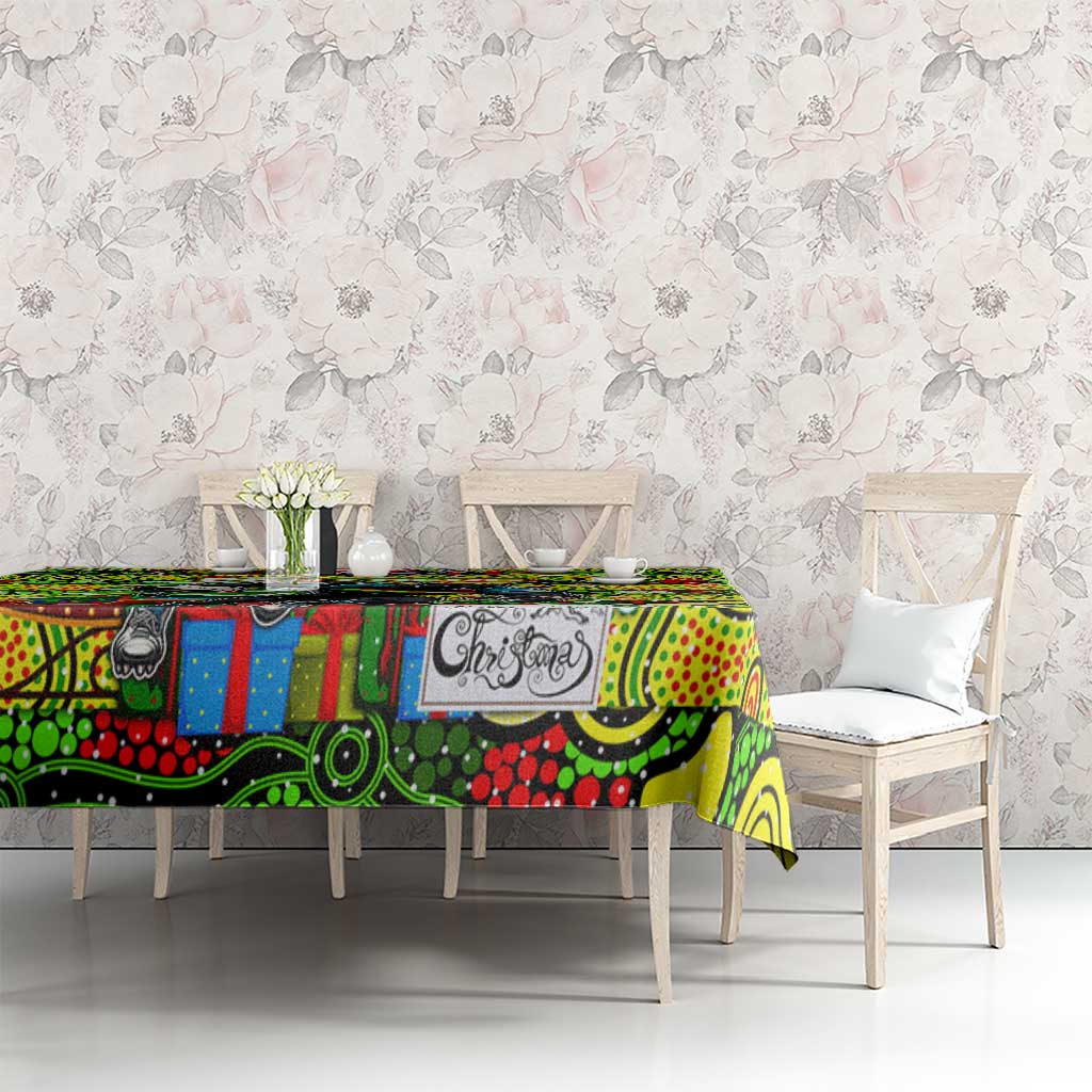 Panthers Rugby Merry Christmas Tablecloth Indigenous Australian Art