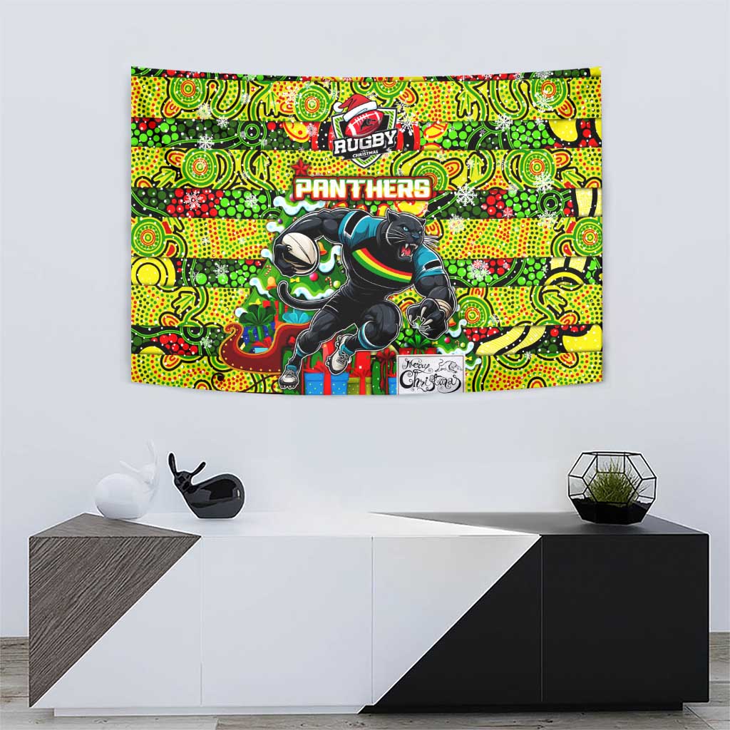 Panthers Rugby Merry Christmas Tapestry Indigenous Australian Art