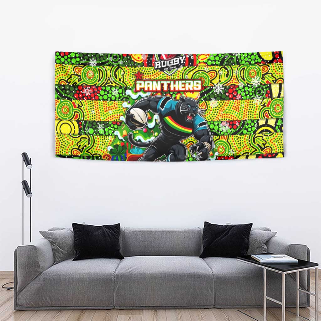 Panthers Rugby Merry Christmas Tapestry Indigenous Australian Art