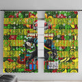 Panthers Rugby Merry Christmas Window Curtain Indigenous Australian Art