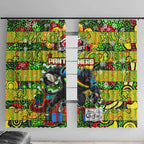 Panthers Rugby Merry Christmas Window Curtain Indigenous Australian Art