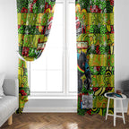 Panthers Rugby Merry Christmas Window Curtain Indigenous Australian Art
