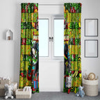 Panthers Rugby Merry Christmas Window Curtain Indigenous Australian Art