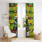 Panthers Rugby Merry Christmas Window Curtain Indigenous Australian Art