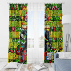Panthers Rugby Merry Christmas Window Curtain Indigenous Australian Art
