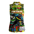Custom Panthers Rugby Merry Christmas Women Sleeveless Polo Shirt Indigenous Australian Art