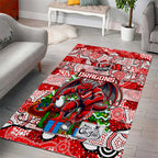 Dragons Rugby Merry Christmas Area Rug Indigenous Australian Art