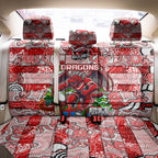 Dragons Rugby Merry Christmas Back Car Seat Cover Indigenous Australian Art