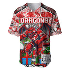 Custom Dragons Rugby Merry Christmas Baseball Jersey Indigenous Australian Art