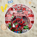 Dragons Rugby Merry Christmas Beach Blanket Indigenous Australian Art