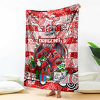 Dragons Rugby Merry Christmas Blanket Indigenous Australian Art