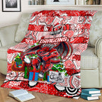 Dragons Rugby Merry Christmas Blanket Indigenous Australian Art