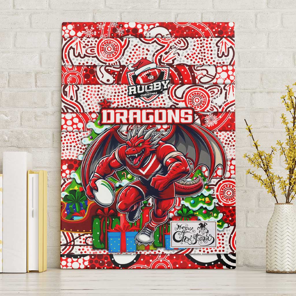 Dragons Rugby Merry Christmas Canvas Wall Art Indigenous Australian Art