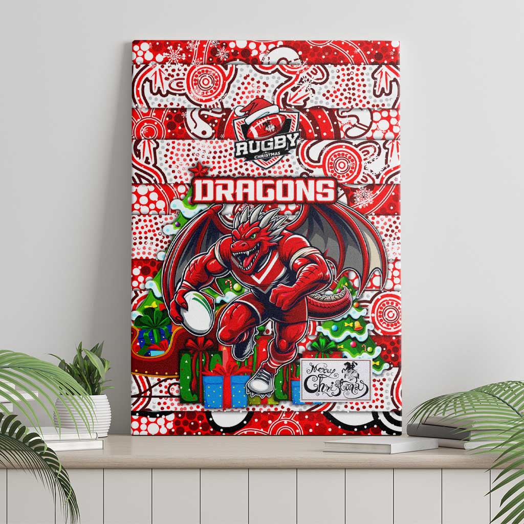 Dragons Rugby Merry Christmas Canvas Wall Art Indigenous Australian Art
