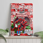 Dragons Rugby Merry Christmas Canvas Wall Art Indigenous Australian Art