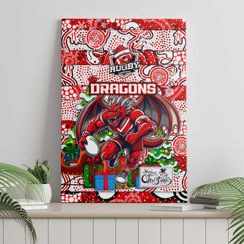 Dragons Rugby Merry Christmas Canvas Wall Art Indigenous Australian Art