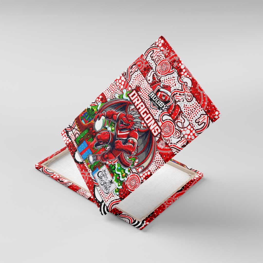 Dragons Rugby Merry Christmas Canvas Wall Art Indigenous Australian Art
