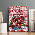 Dragons Rugby Merry Christmas Canvas Wall Art Indigenous Australian Art