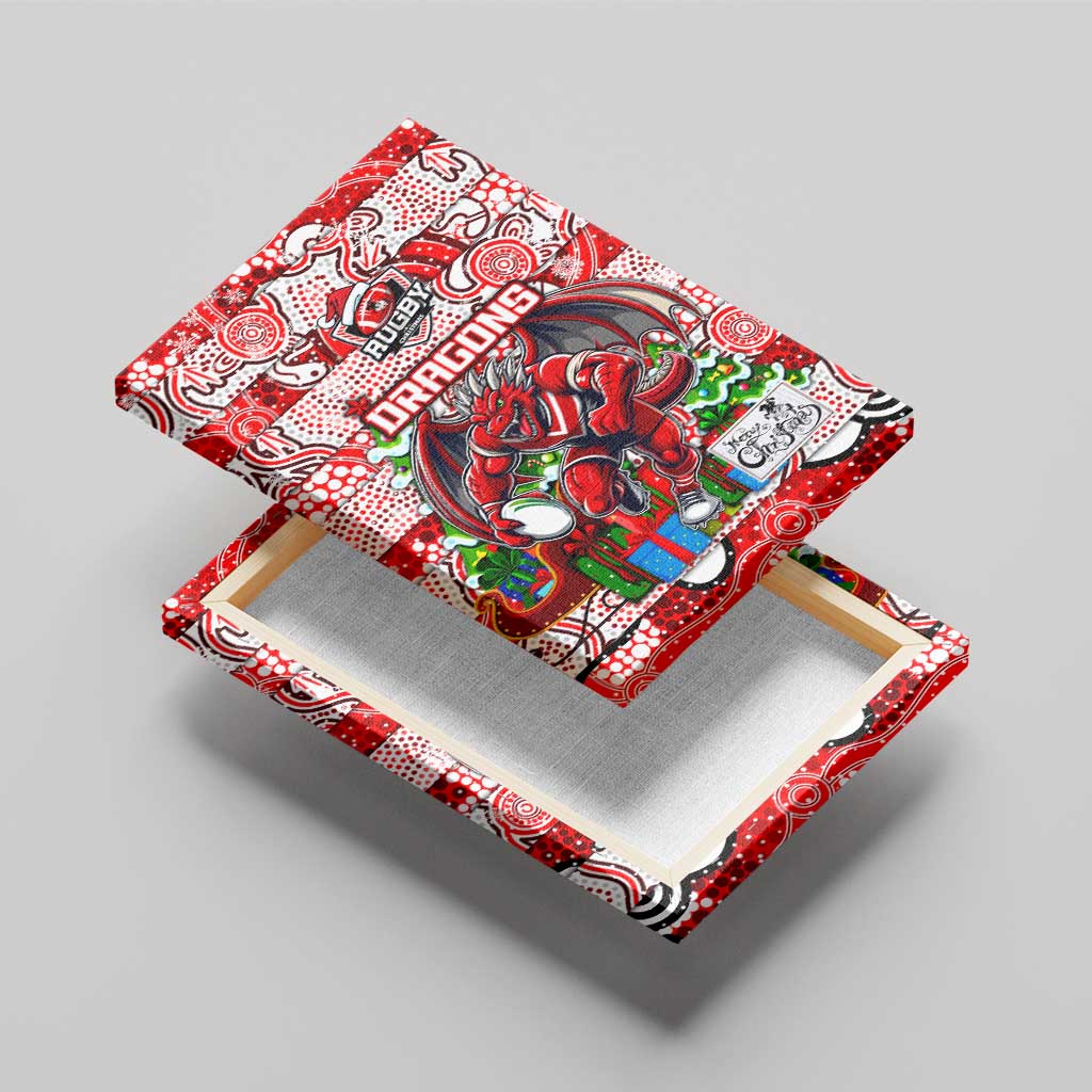 Dragons Rugby Merry Christmas Canvas Wall Art Indigenous Australian Art