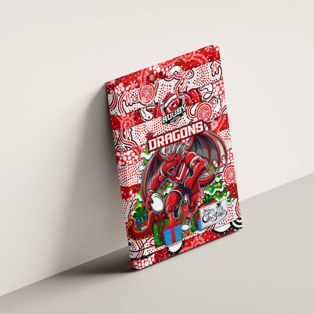 Dragons Rugby Merry Christmas Canvas Wall Art Indigenous Australian Art