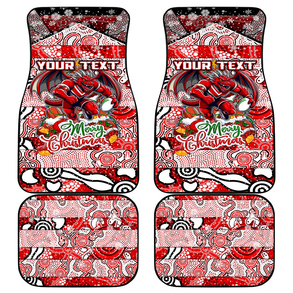 Dragons Rugby Merry Christmas Car Mats Indigenous Australian Art