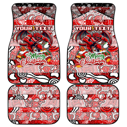 Dragons Rugby Merry Christmas Car Mats Indigenous Australian Art